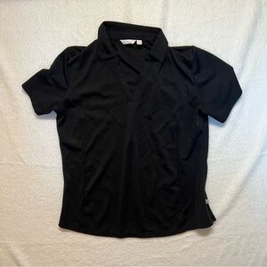 LADY HAGEN Essentials Women's Short Sleeve V Neck Polo Black Size L